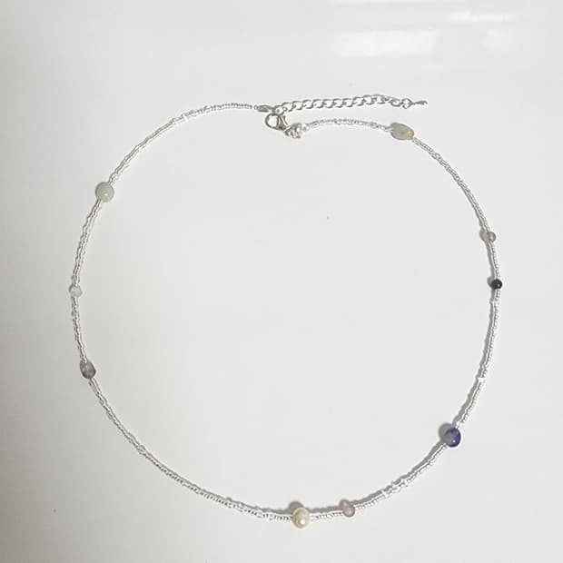 여자 원석 심플 목걸이