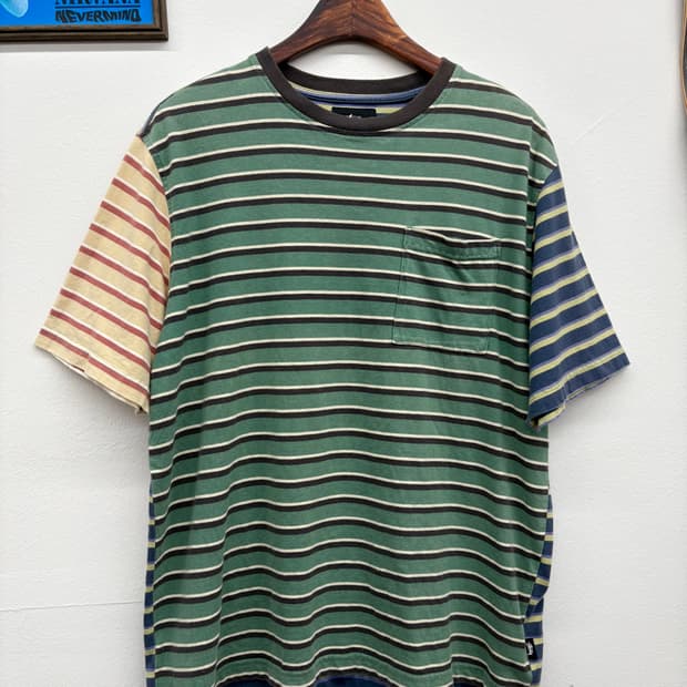 Stussy 스투시 콘트라스트 스트라이프 반팔 티셔츠