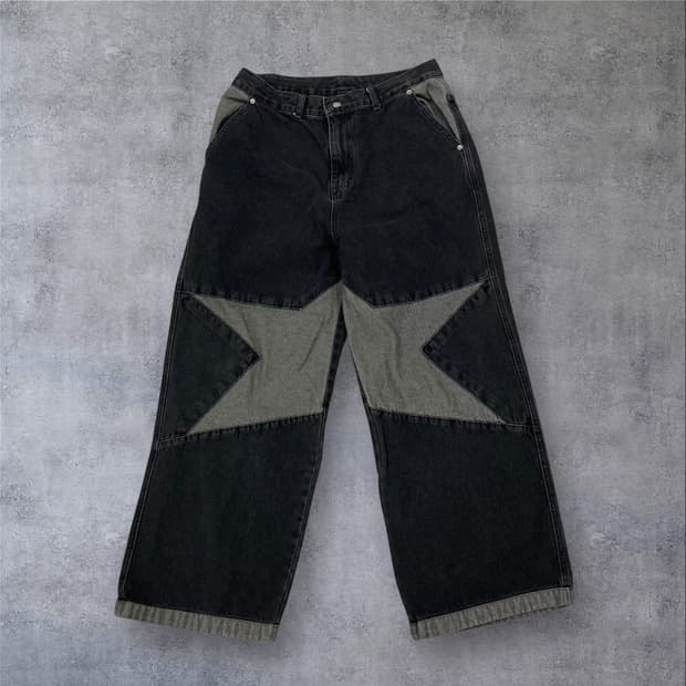 꼼파뇨 스튜디오 스타 와이드 데님 팬츠