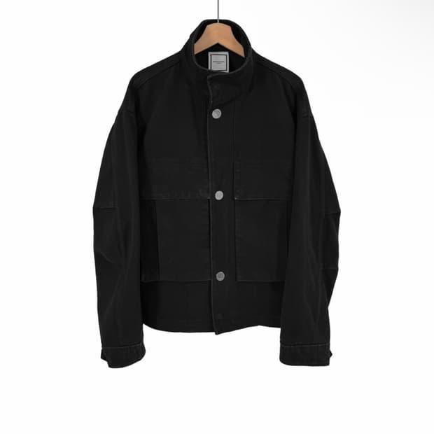 [48] 우영미 남성 22fw 하이넥 데님 봄버 점퍼 자켓 블랙