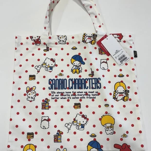산리오 고전 도트 에코백