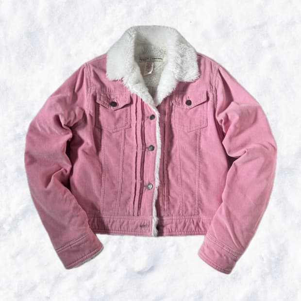 아베크롬비 딸기우유 코듀로이 무스탕 퍼 자켓 