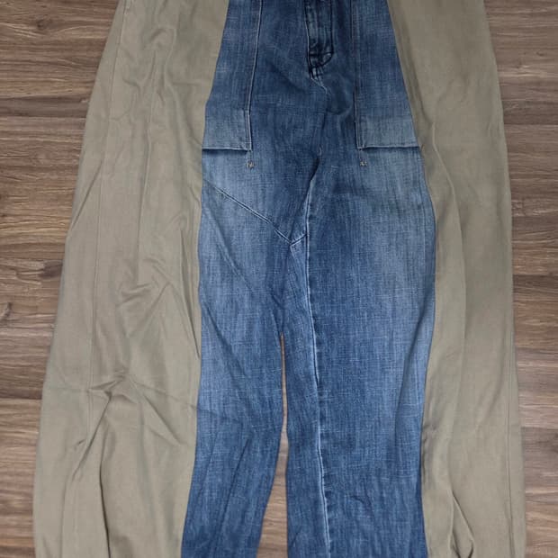 빈티지 하프앤하프 벌룬 데님 팬츠