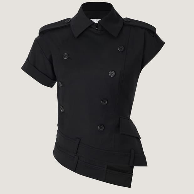 Rokh Twisted Trench Top [Black]