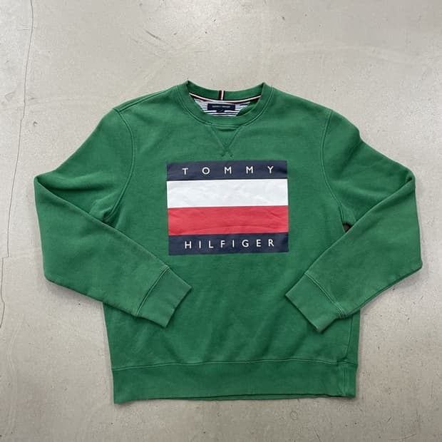 타미힐피거 그린 맨투맨 L
