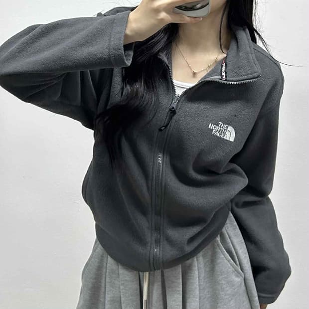 노스페이스 그레이 핀터깔 플리스 자켓 후리스(XL)