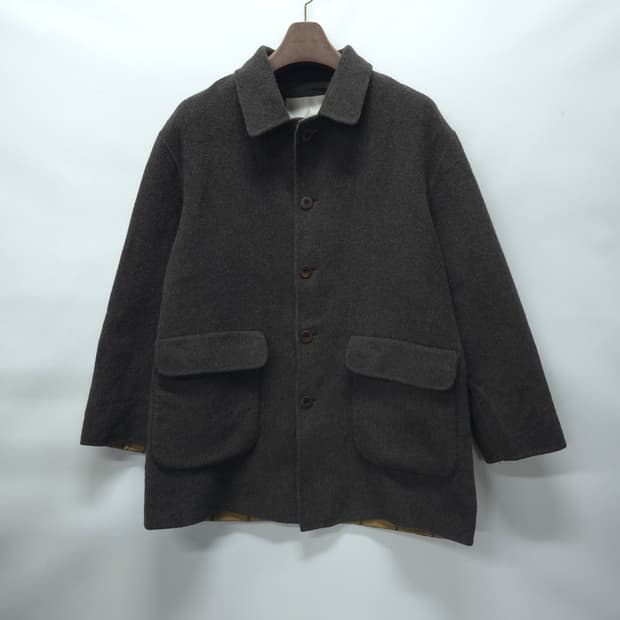 런던포그 남성 클래식 울 하프 코트