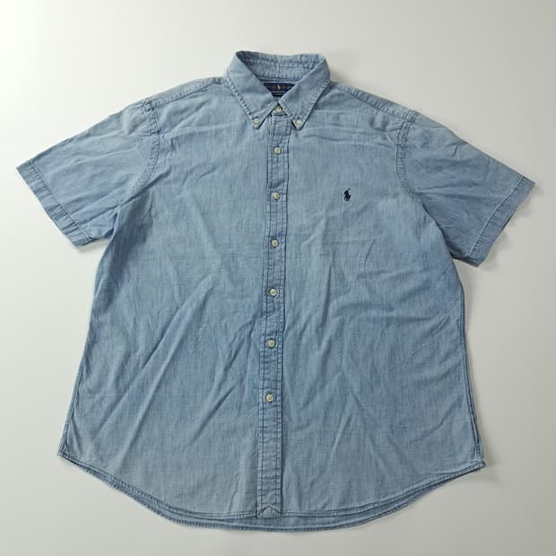 CK416 XL 폴로 00s 샴브레이 라이트블루 반팔 셔츠 남방