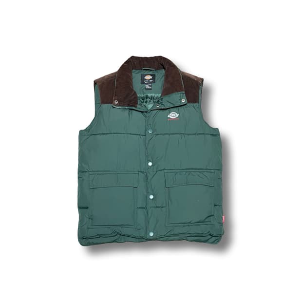 [M] 디키즈 빈티지 코듀로이 패딩 조끼 그린