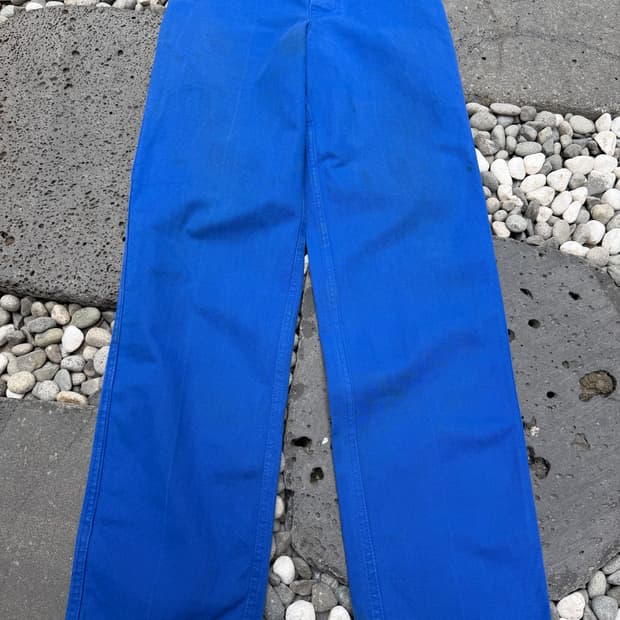 1980s DISTRESSED WASHED BLUE 빈티지 프렌치워크팬츠