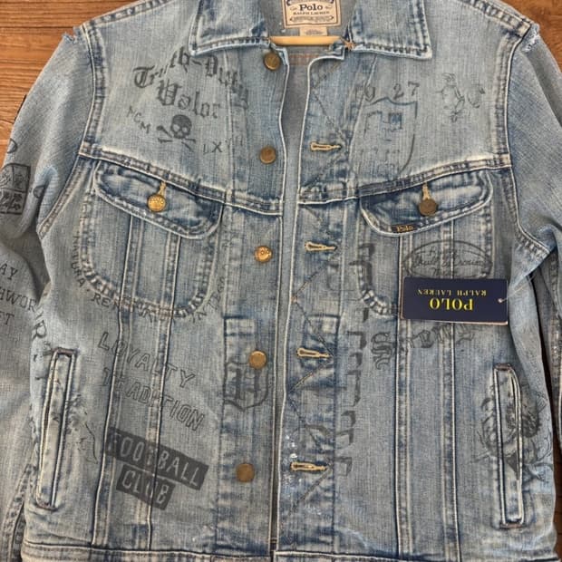 (새상품)폴로 랄프로렌 프린팅 데님 자켓 남성 S