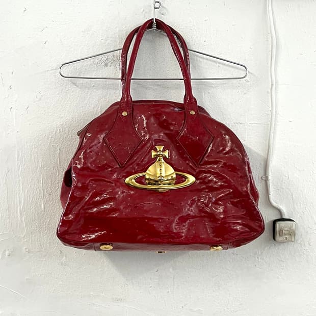 비비안웨스트우드 빅 오알비 오스트리치 레더백