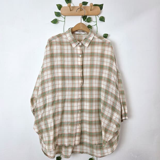 체크 반팔 셔츠 [빅사이즈]