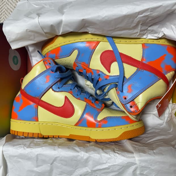 나이키 덩크 하이 1985 SP 오렌지 에시드 워시