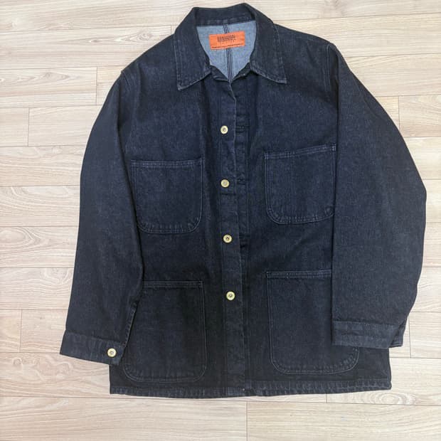 유니버셜 오버롤 블랙 데님 초어 자켓