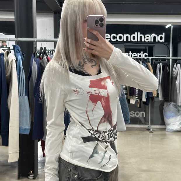 히스테릭 글래머 롱슬리브 티셔츠