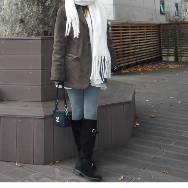 아워캐비넷 스웨이드 퍼 자켓 