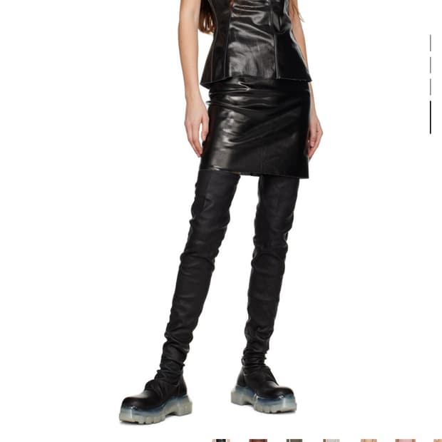 Rick Owens 릭오웬스 블랙 래커 미니 스커트 s