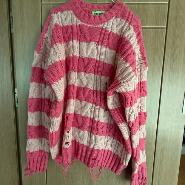 핑크 스웨터 XL 