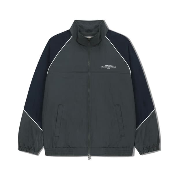 마리떼 컬러 블록 바람막이 차콜