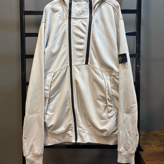 [XXL] STONE ISLAND 스톤아일랜드 와펜 코튼 집업 후드 라이