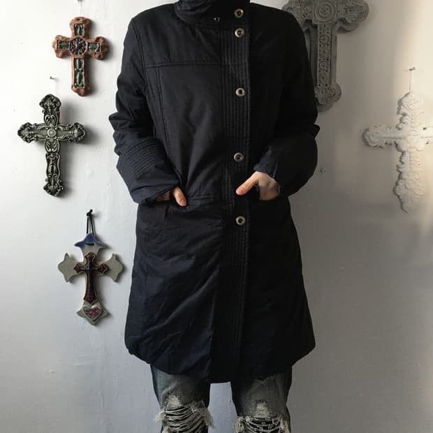 High neck long jacket