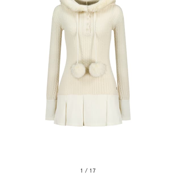 (교환가능)포어링 스노우볼 원피스 M