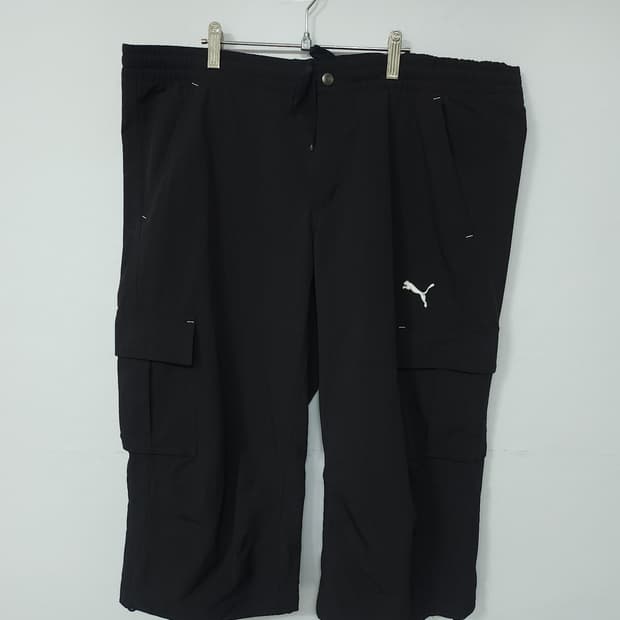 푸마 밴딩 카고 7부 팬츠 블랙 38-40인치