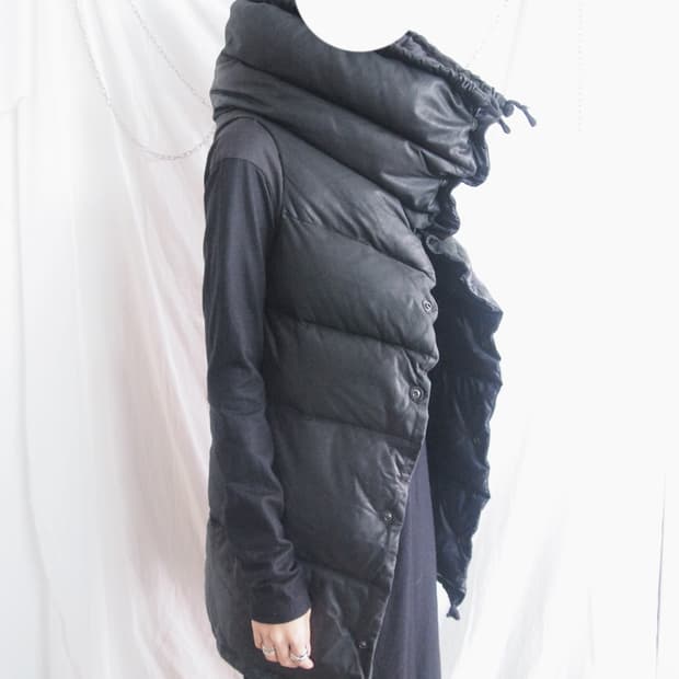 rare* 아이작 셀람 하이넥 스트럭쳐 디어스킨 패딩 베스트