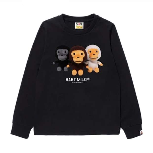 [M] 베이프 베이비 마일로 롱슬리브 블랙