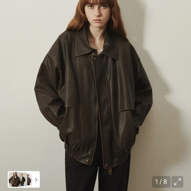레이디볼륨 레더 자켓 free