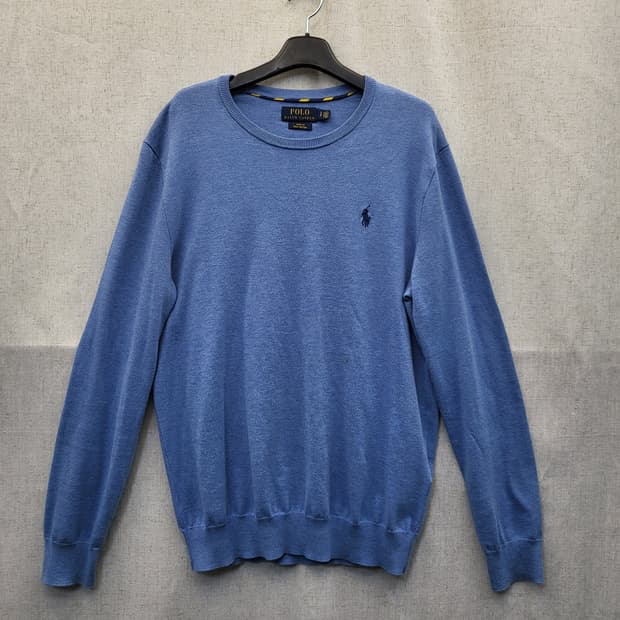 폴로 랄프로렌 블루 라운드넥 니트