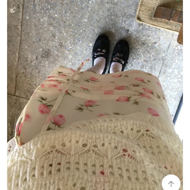 에이블리 플라워 미디스커트