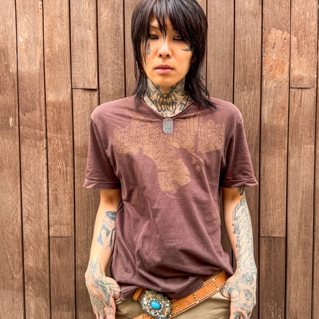 Vintage Studded Graphic V-Neck T-Shirt  
