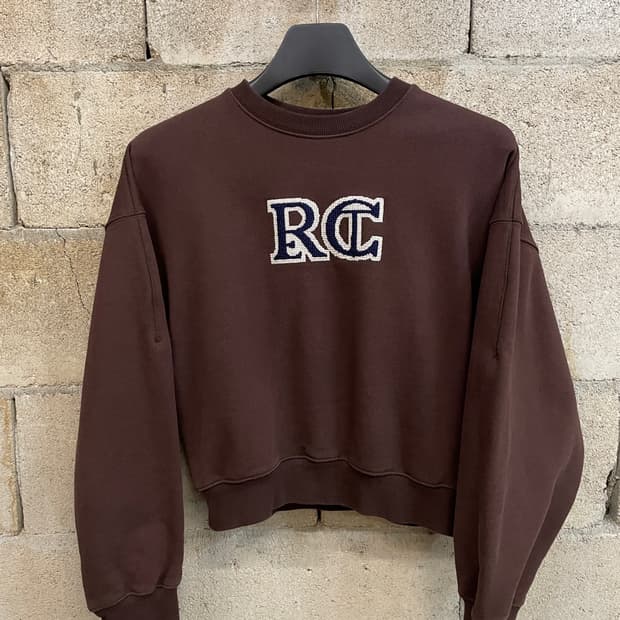 렉토 로고 크롭 맨투맨