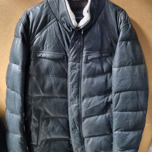 마에스트로 남성 양가죽 구스패딩 