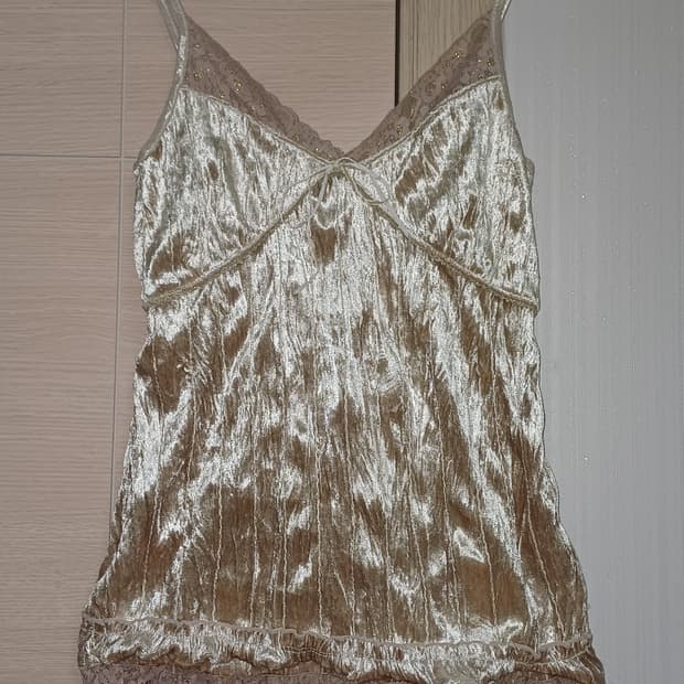 dear my minx 빈티지 레이스 캐미솔 나시 골드 금색