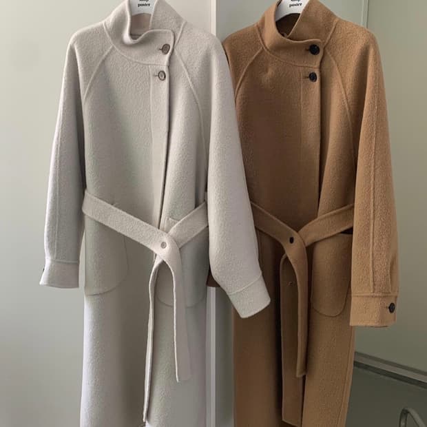 프영띵 포스터 하이넥 알파카 핸드메이드코트 정가34