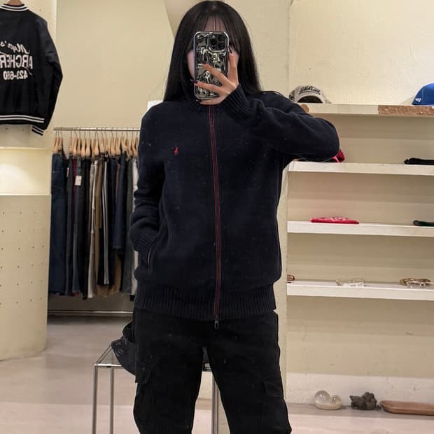 폴로 랄프로렌 집업 니트 네이비 U1667