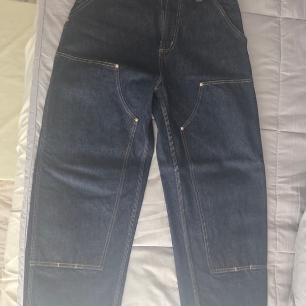 칼하트 내쉬 더블니 팬츠 블루 린스드[xs]