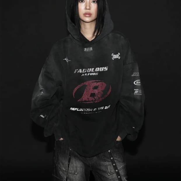 배드블러드 F1 올드이펙트 후드 - 블랙 L