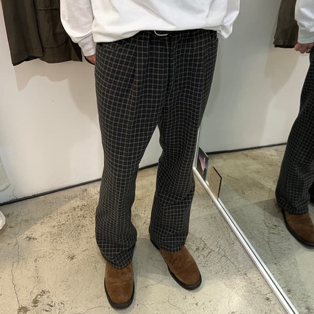 Bed J.W. Ford 체크 플레어 팬츠