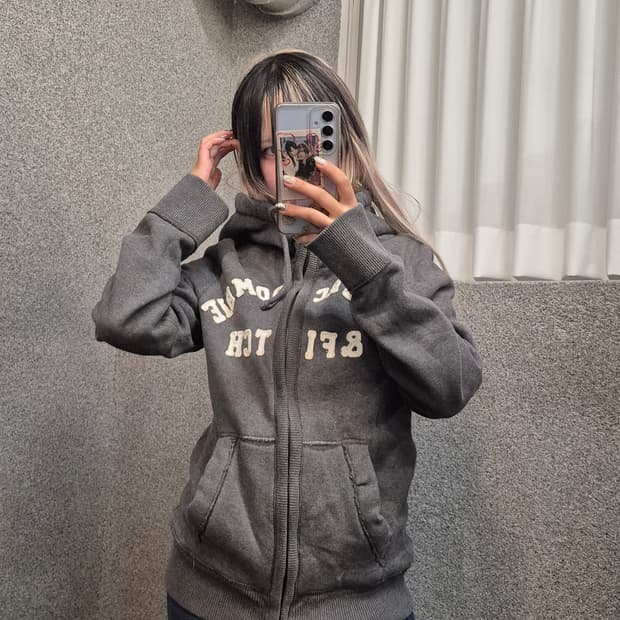 ABERCROMBIE GRAY HOODIE ZIPUP 