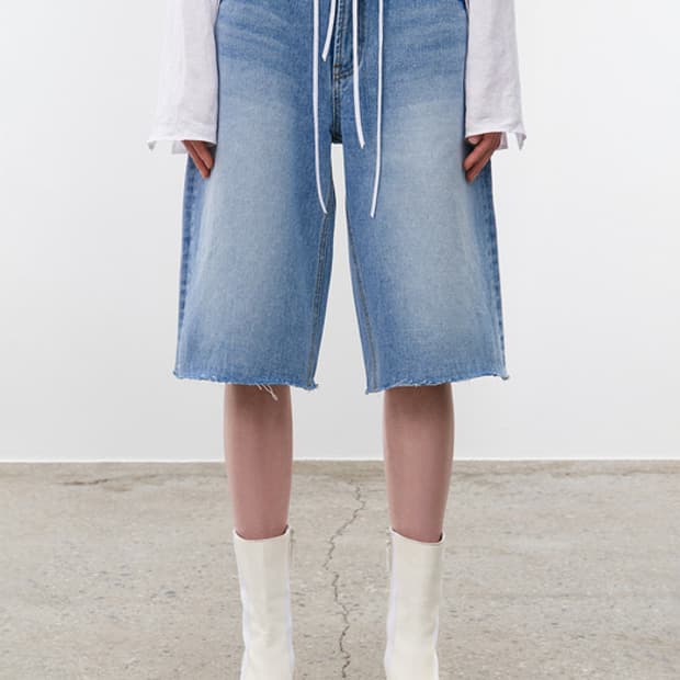 와이드 쇼츠 데님