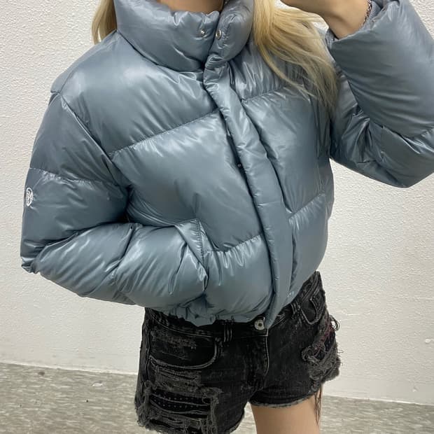 마리떼 프랑소와 저버 뮤트블루 유광패딩 M