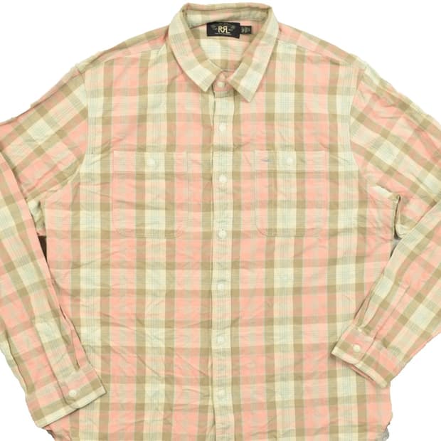 RRL 더블알엘 플래드 체크 워크 셔츠