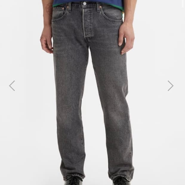 리바이스 501 스트레이트 일자 핏 워싱 흑청 데님 W30 L32