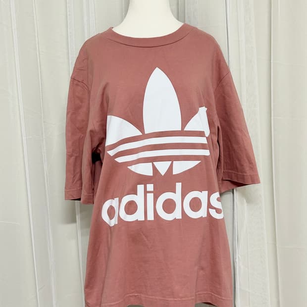 아디다스 빅로고 인디핑크 반팔티