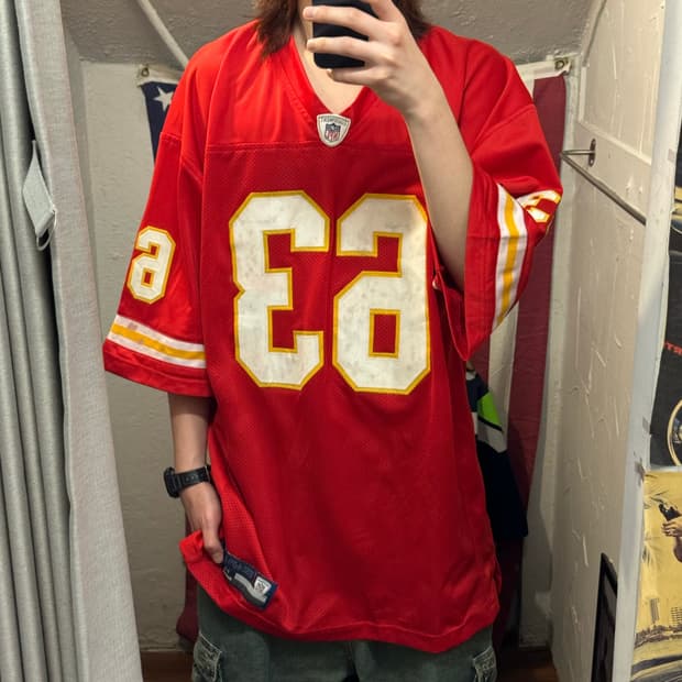 00s 리복 NFL 이큅먼트 온필드 레플리카 반팔 저지 레드