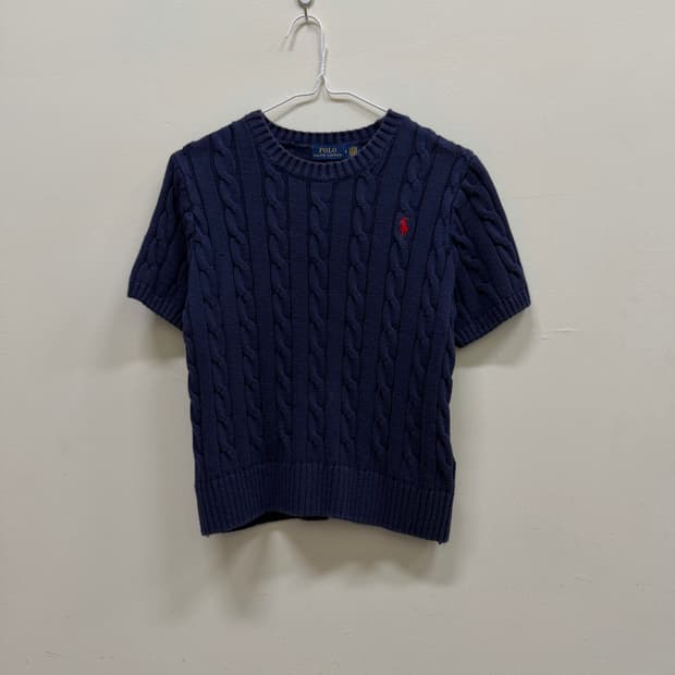 폴로랄프로렌 꽈배기 반팔 니트